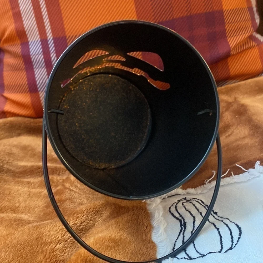 NWT METAL OBLONG SPARKLY JACK O LANTERN BUCKET